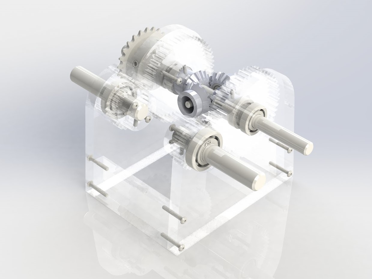 Differential Gearbox Render - Isometric View