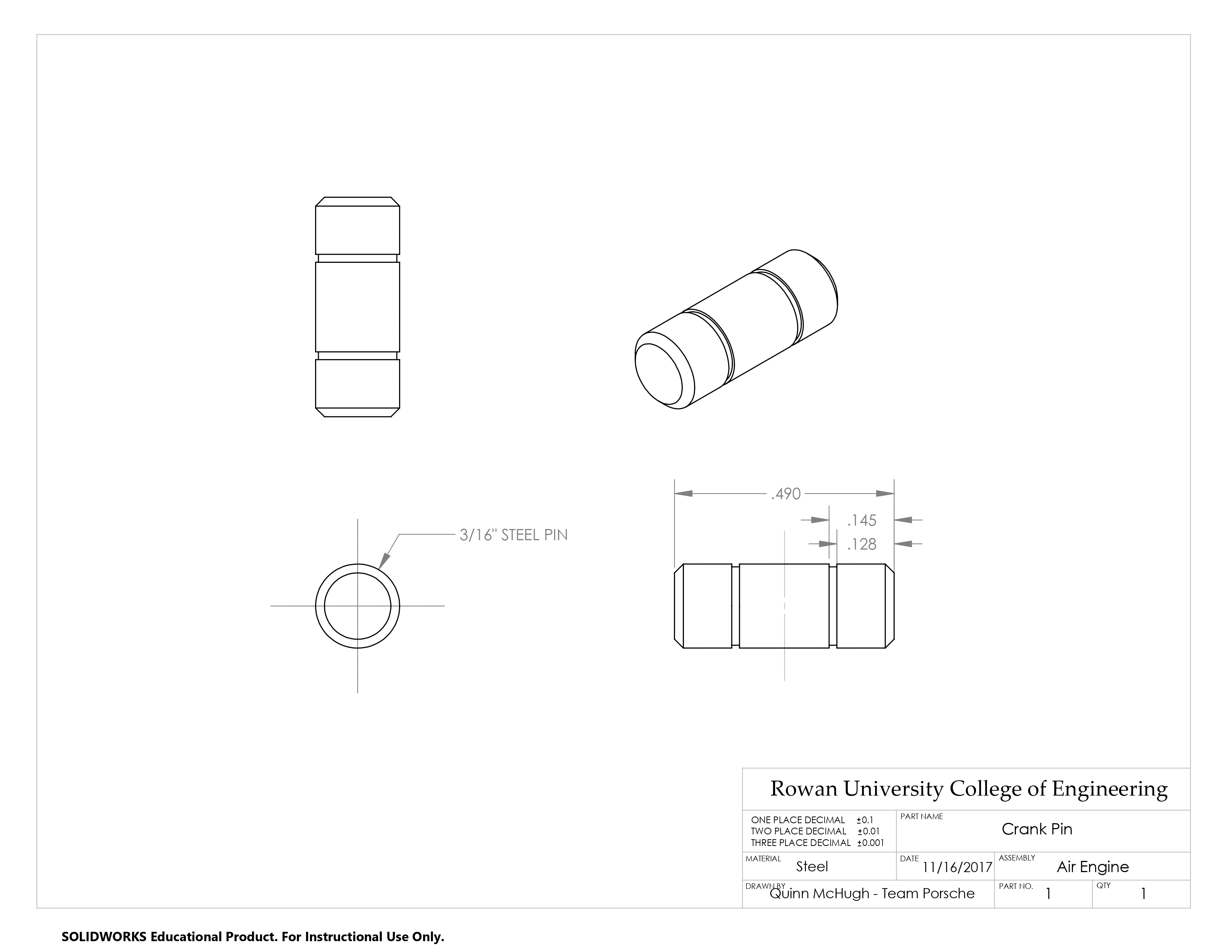 CAD Drawing - Crank Pin