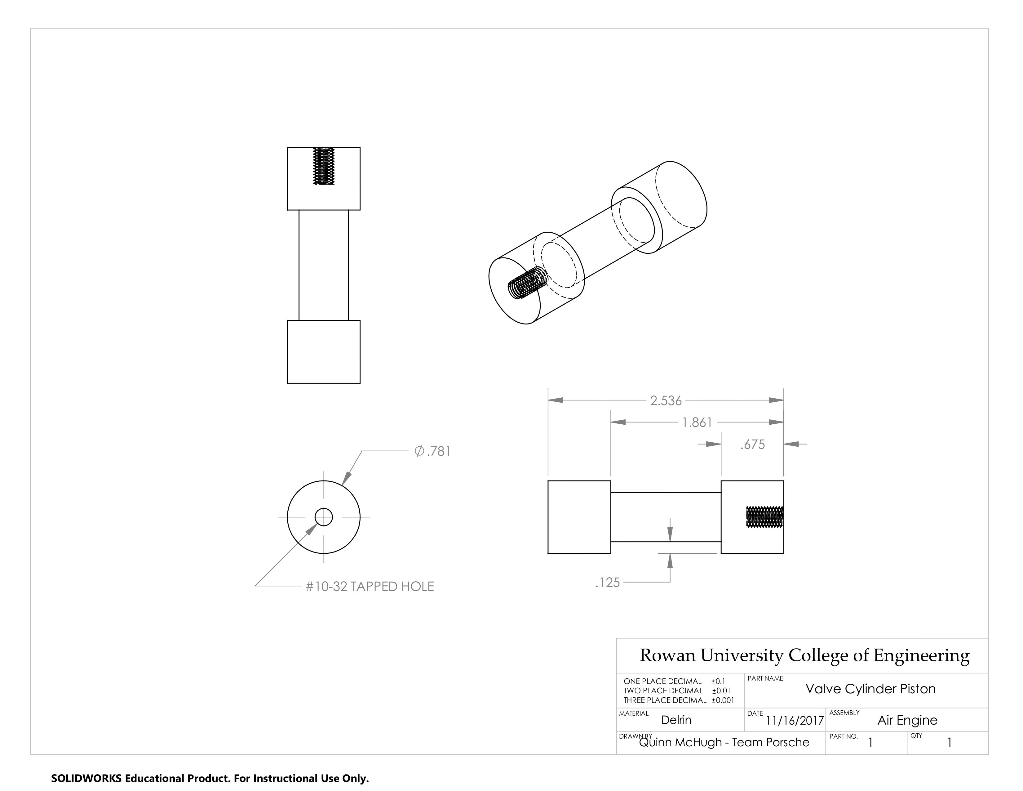 CAD Drawing - Valve Cylinder Piston