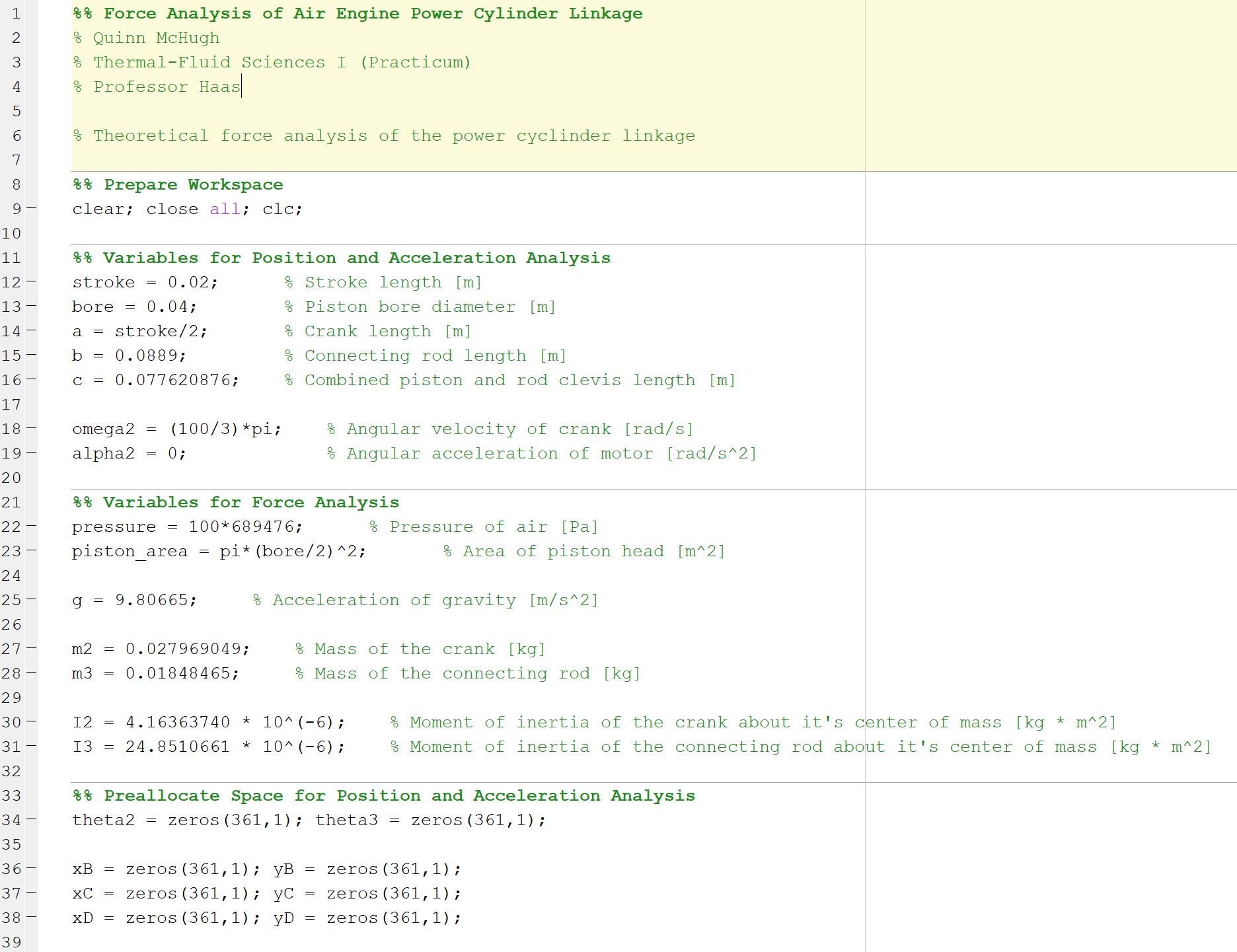 Air Engine Force Analysis Code