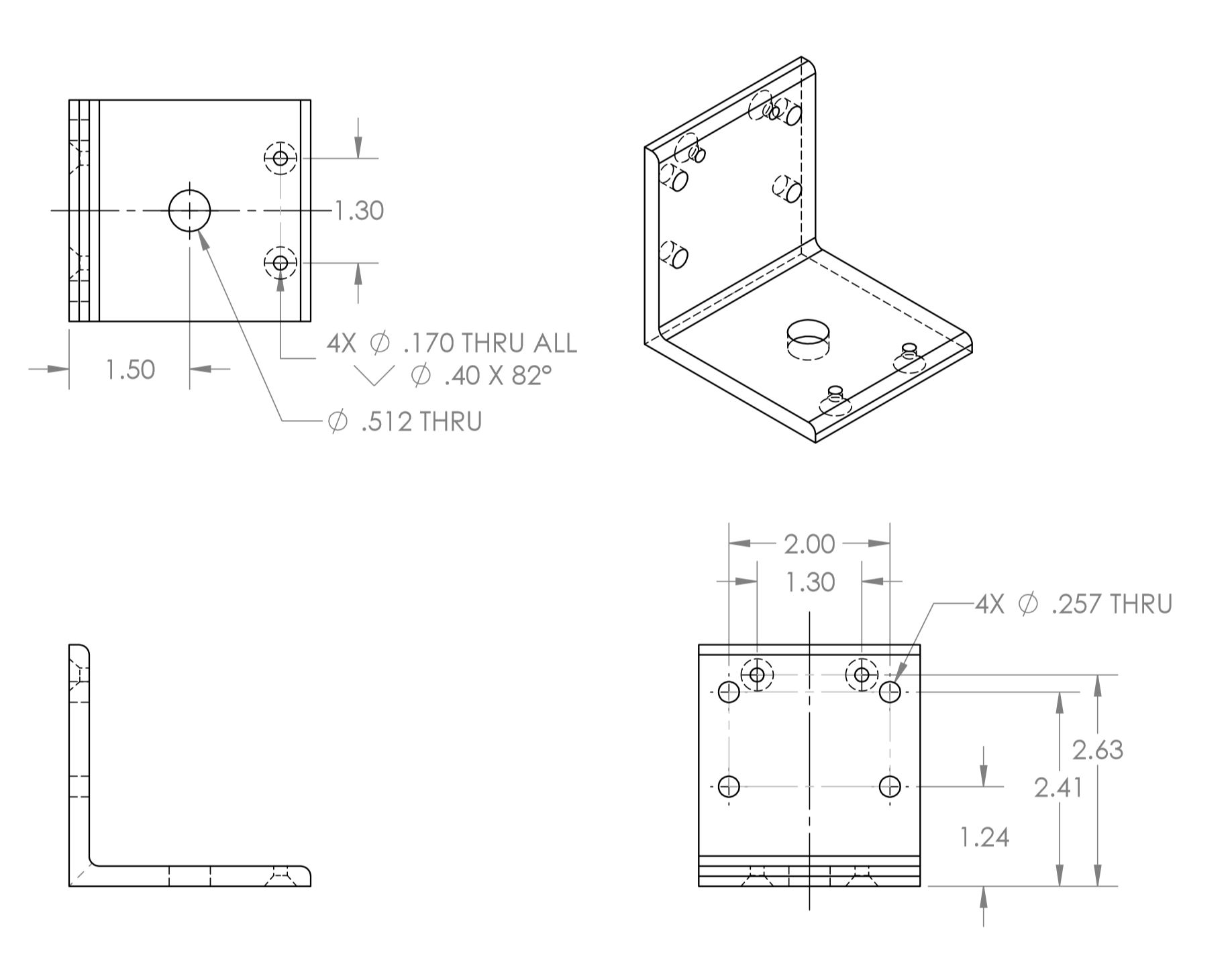 CAD Drawing - Angle Bracket