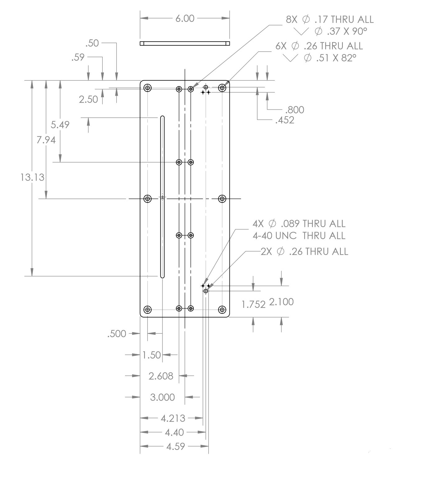 CAD Drawing - Linear Actuator Mounting Plate