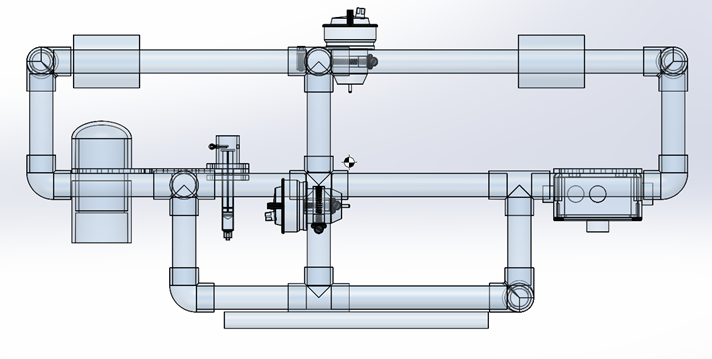 UROV CAD - Side View, Center of Buoyancy